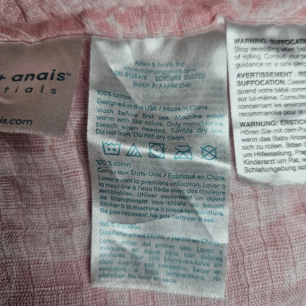 Aden + Anais Cotton Pink Bird Cloth Swaddle Girl Cover Light Blanket Muslin‎